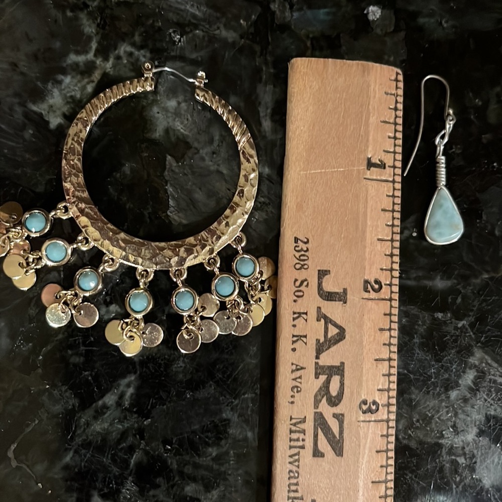 Sassy hoops and handmade Laramie earrings from the Dominican Republic - Picture 2 of 2
